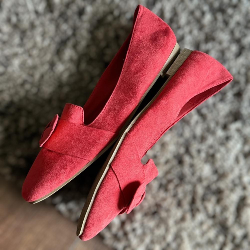 CHRISTIAN SIRIANO Vibrant Red Loafers with Bow Size 13 Women - Picture 4 of 10